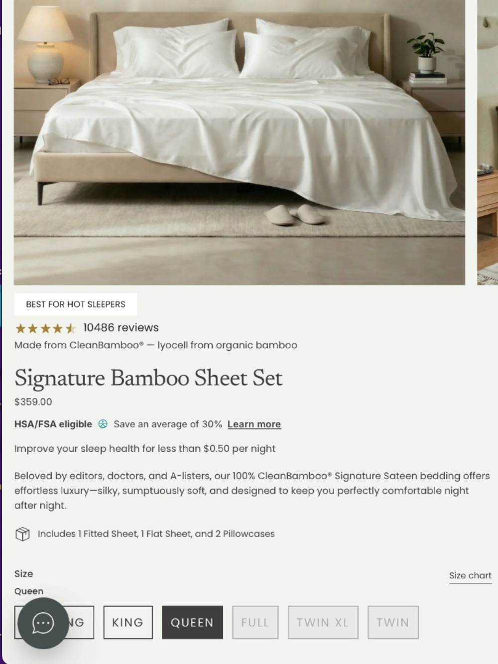NEW, ETTITUDE Signature Bamboo Sheet set, Queen, White - Picture 2 of 10
